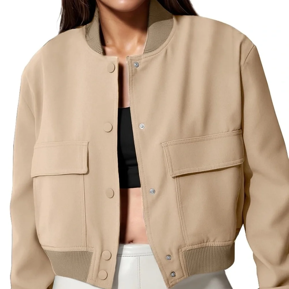 Tan Bomber Jacket - Picture 1 of 6
